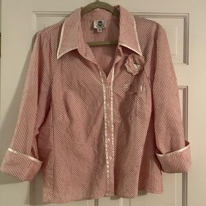 Women’s Exquisite Lightweight Blouse with 3/4 Sleeves, & Ribbon Detailing
